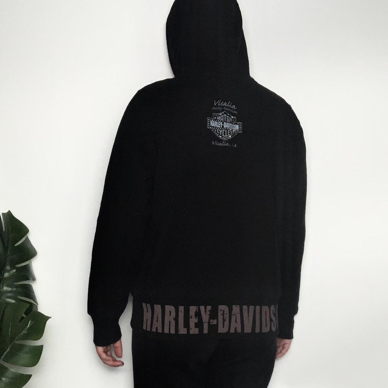 Vintage y2k Harley Davidson black hoodie with diamante detailing