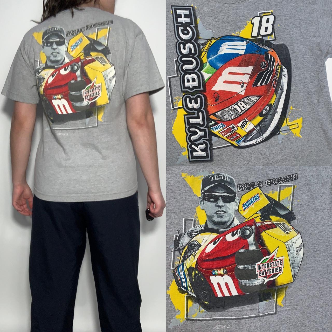 Vintage 90s NASCAR x Kyle Busch M&M graphic printed t-shirt