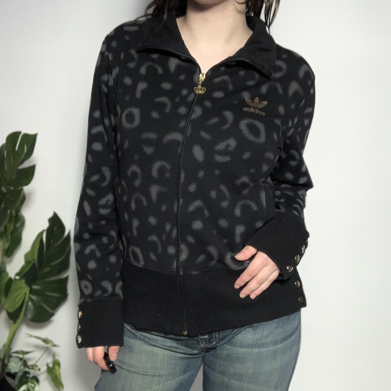 Adidas originals vintage y2k leopard print zip up sweatshirt