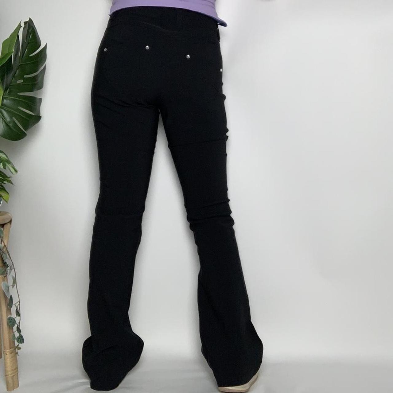 Flared vintage y2k low waisted black trousers with diamanté detailing