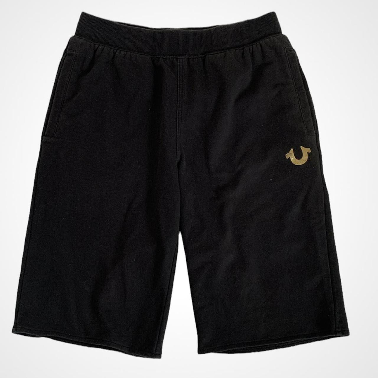 True Religion gold and black boyfriend/Bermuda shorts