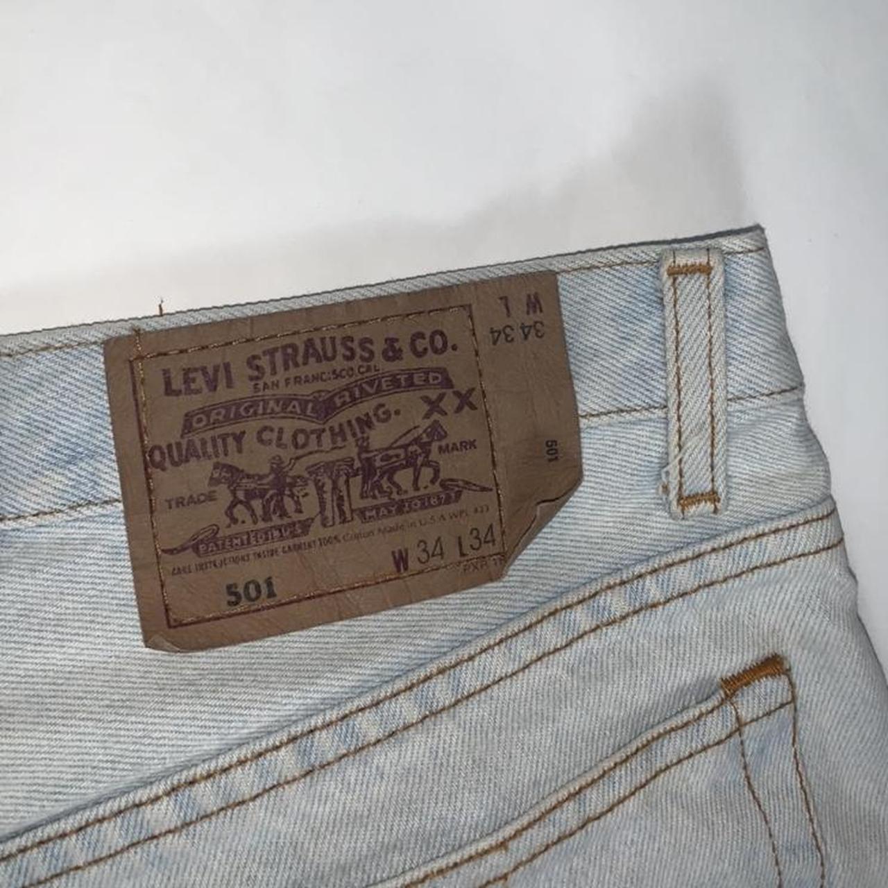 Levi’s 501 vintage Y2k light wash denim cut off shorts