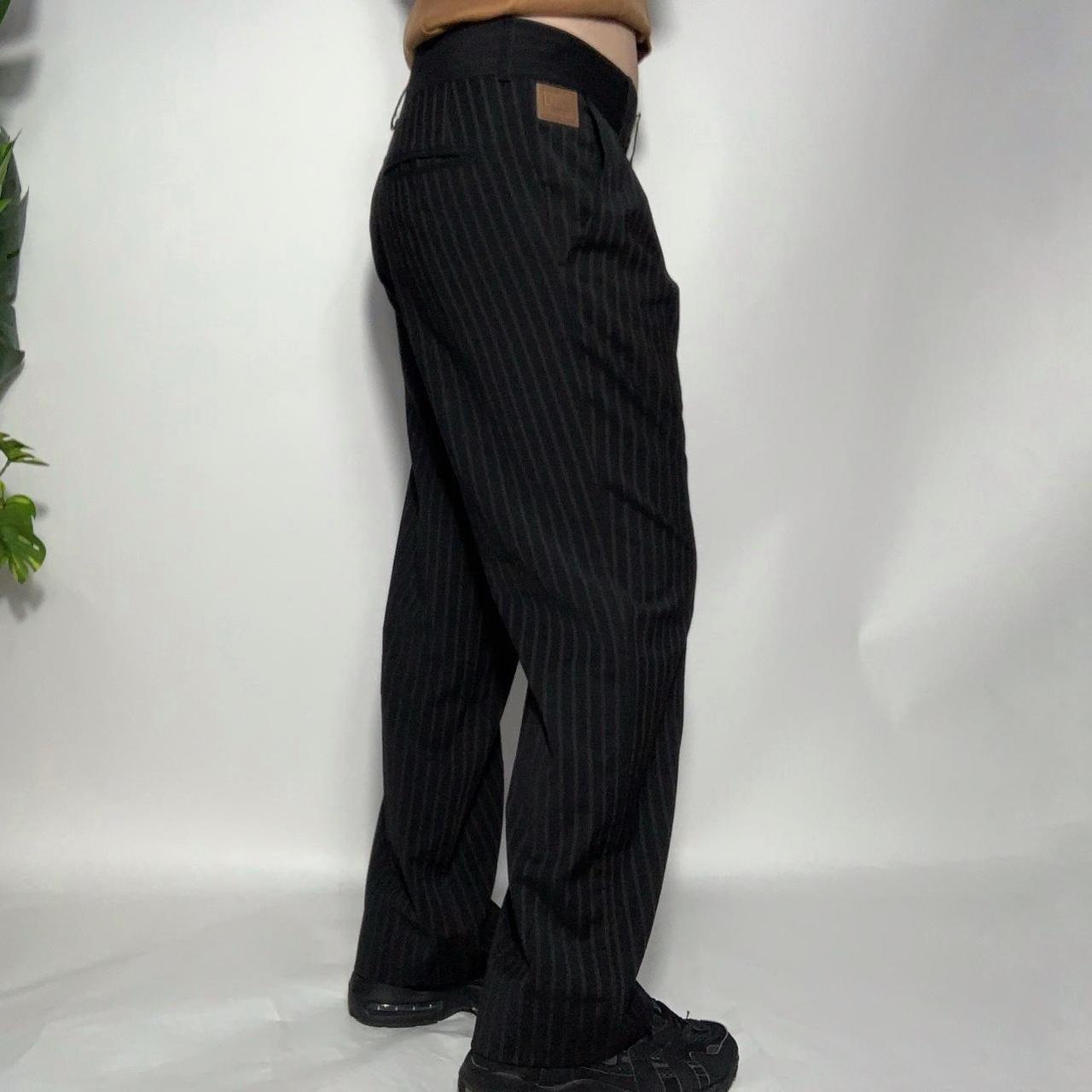 Vintage Dolce & Gabanna designer 90s wide leg pinstripe trousers