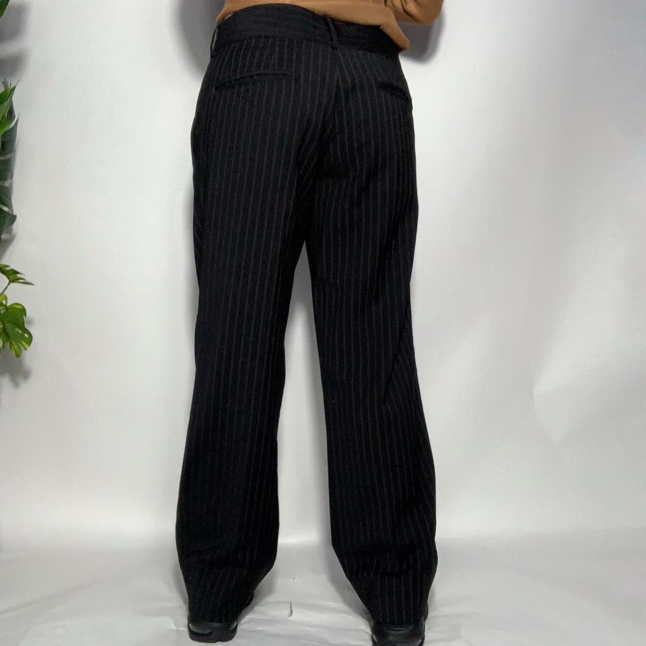 Vintage Dolce & Gabanna designer 90s wide leg pinstripe trousers
