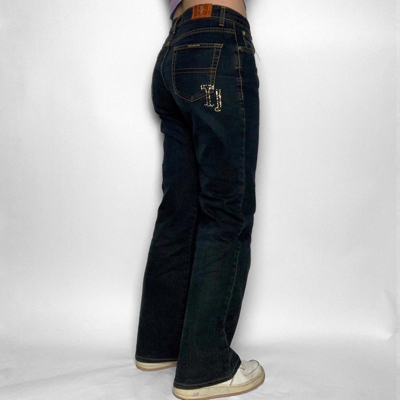 Deadstock vintage bootcut y2k studded Trussardi jeans