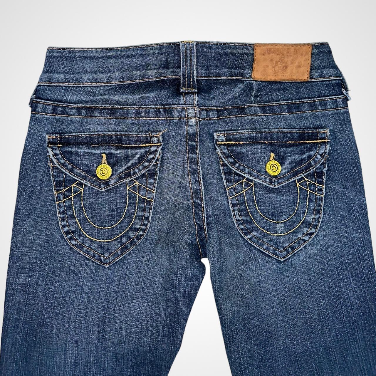 Y2K True religion Bobby flare jeans womens 31x30.5 low rise dark wash USA  Made
