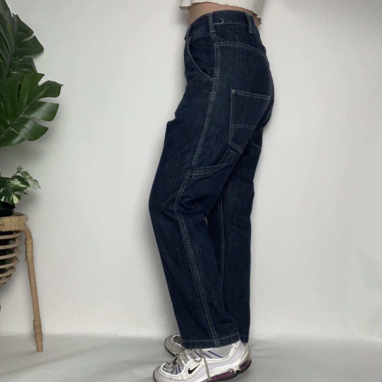 Vintage 90s deadstock rapper style dark wash cargo jeans