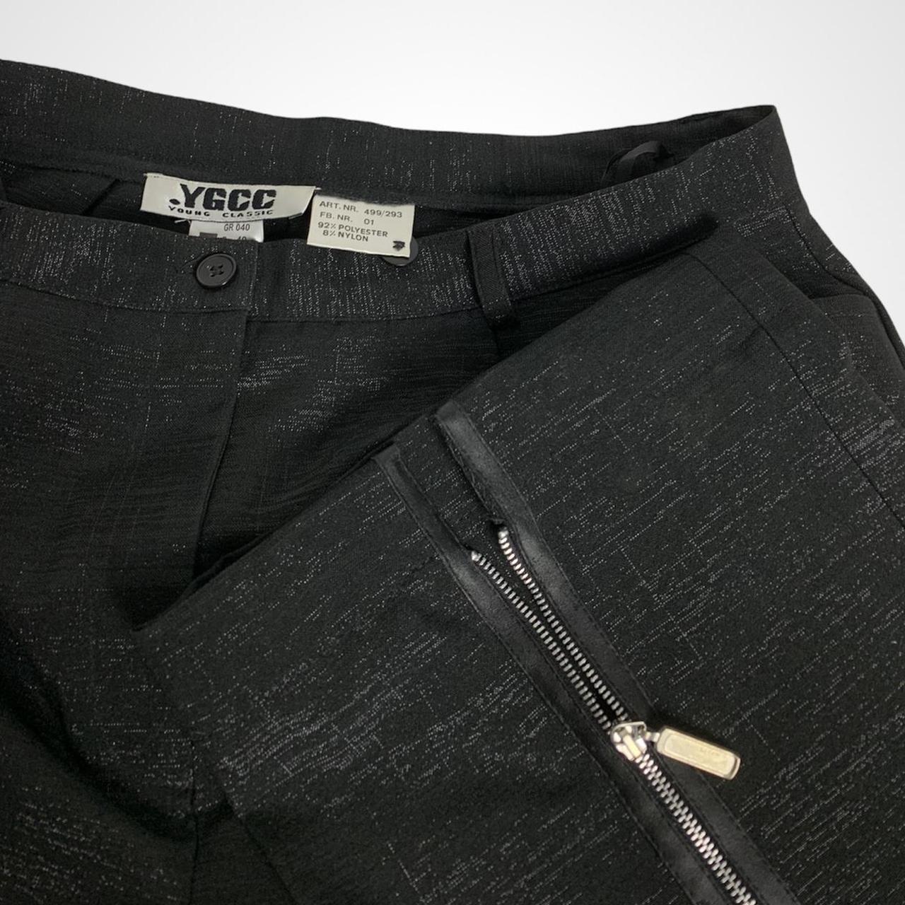 Vintage 90s black stretchy trousers with zip detailing