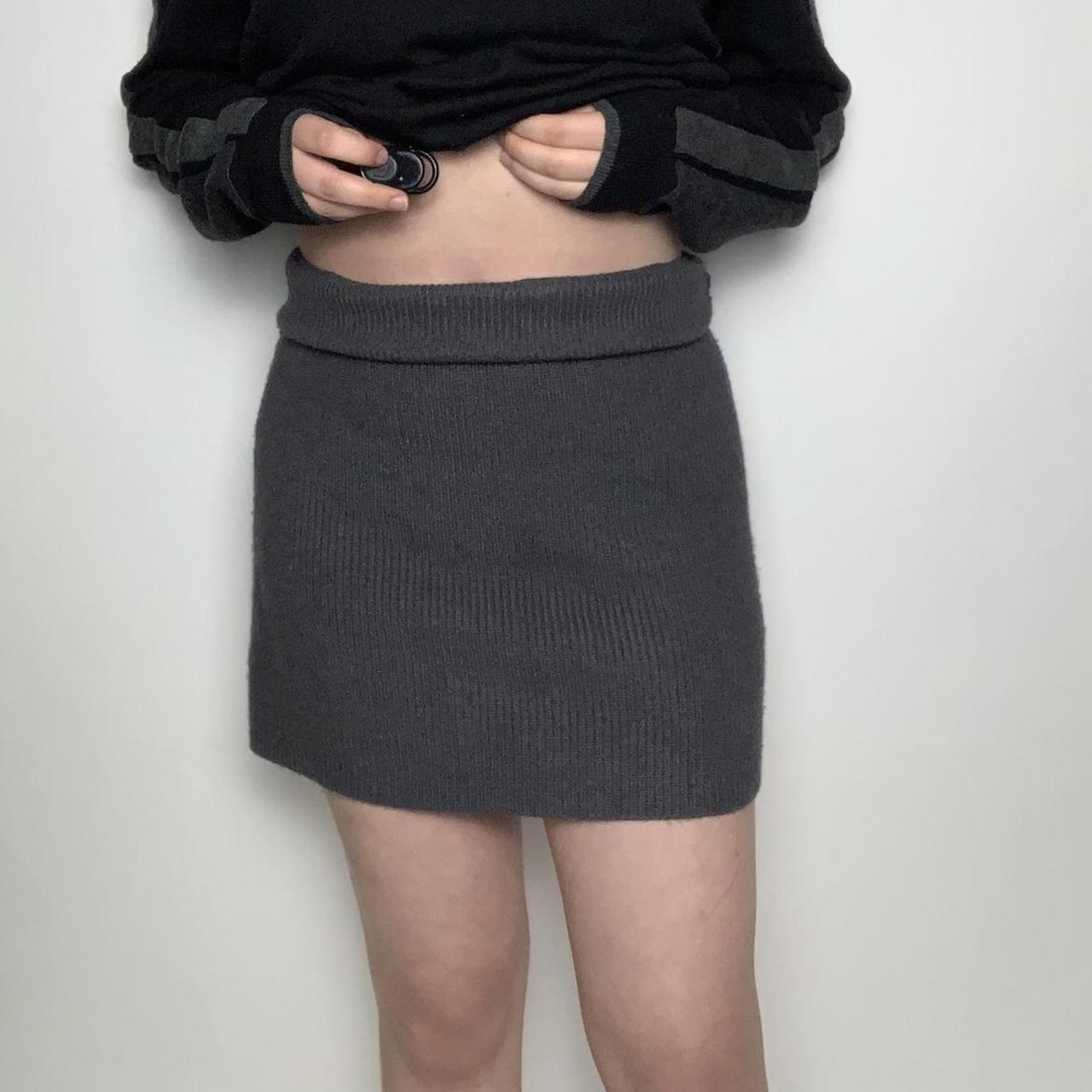 Zara deadstock dark grey knitted bodycon mini skirt