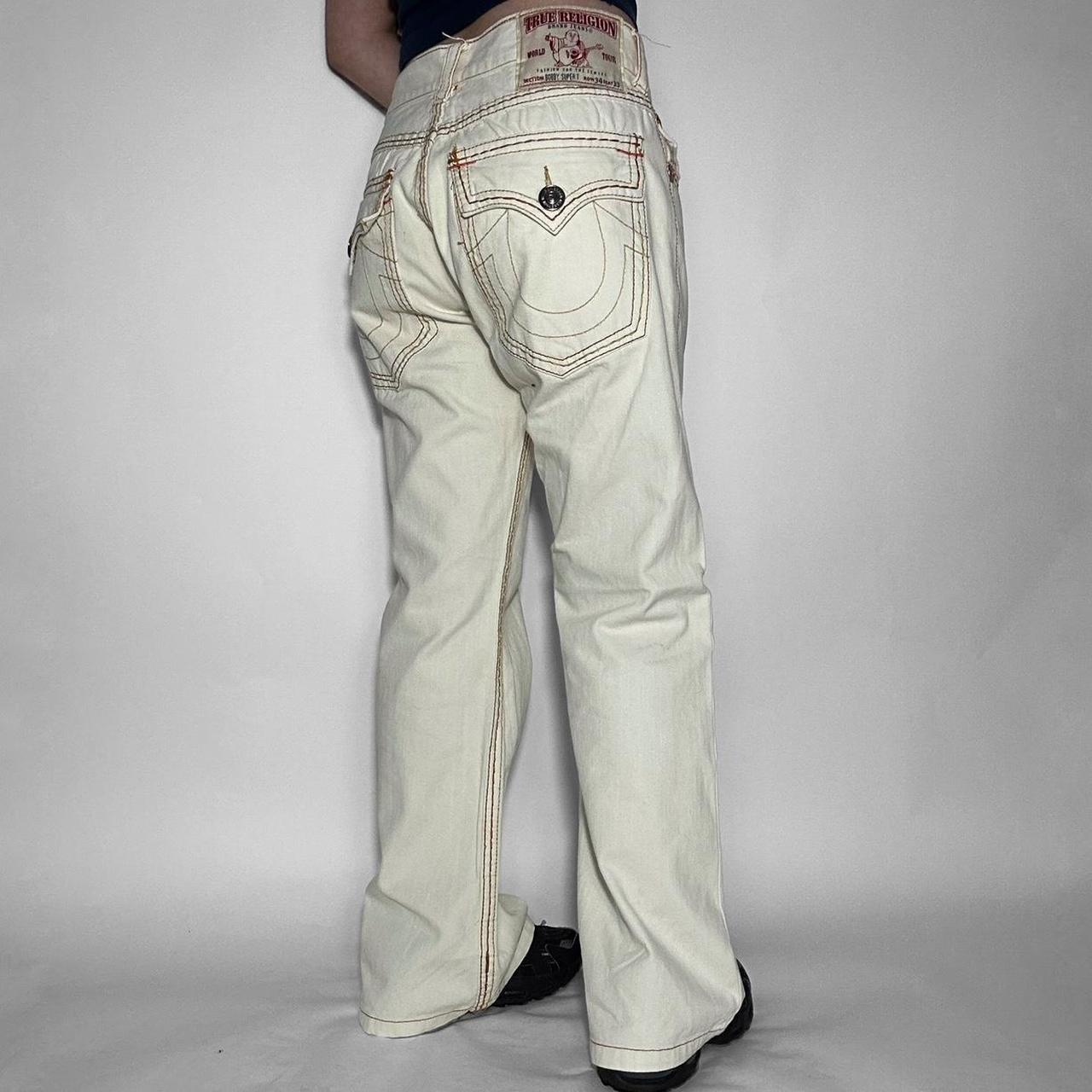 Vintage 90s authentic True Religion Bobby Super T white wide leg trousers
