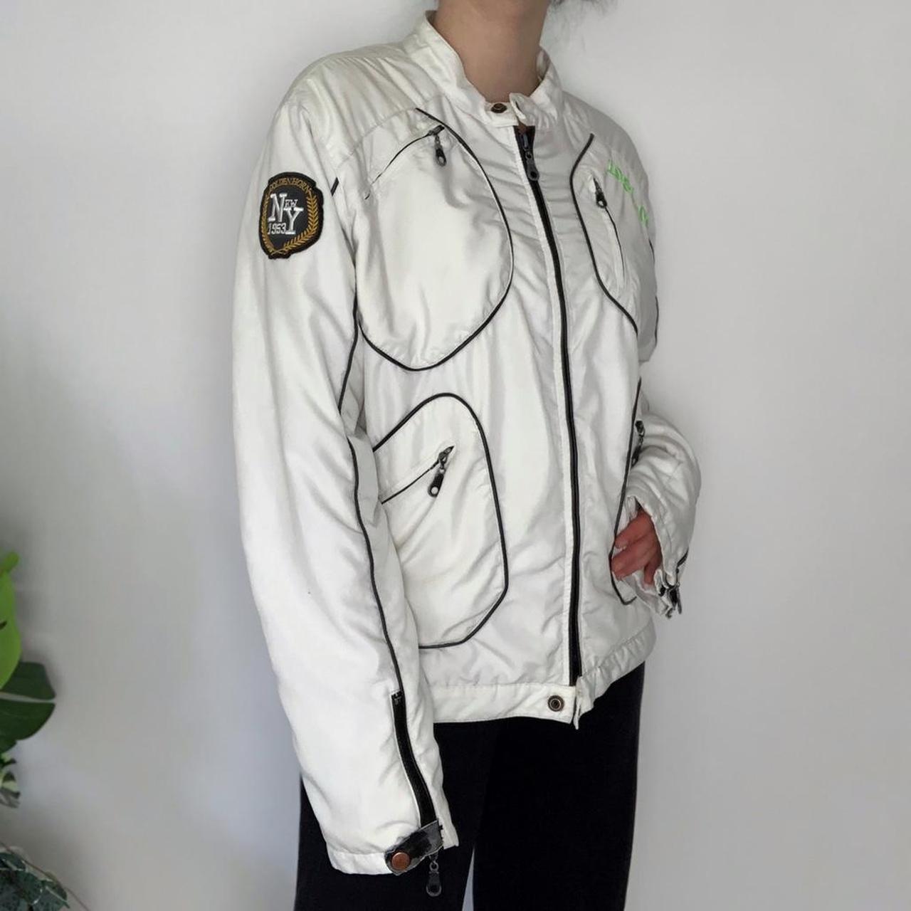 Vintage 90s Replay white zip-up racing jacket