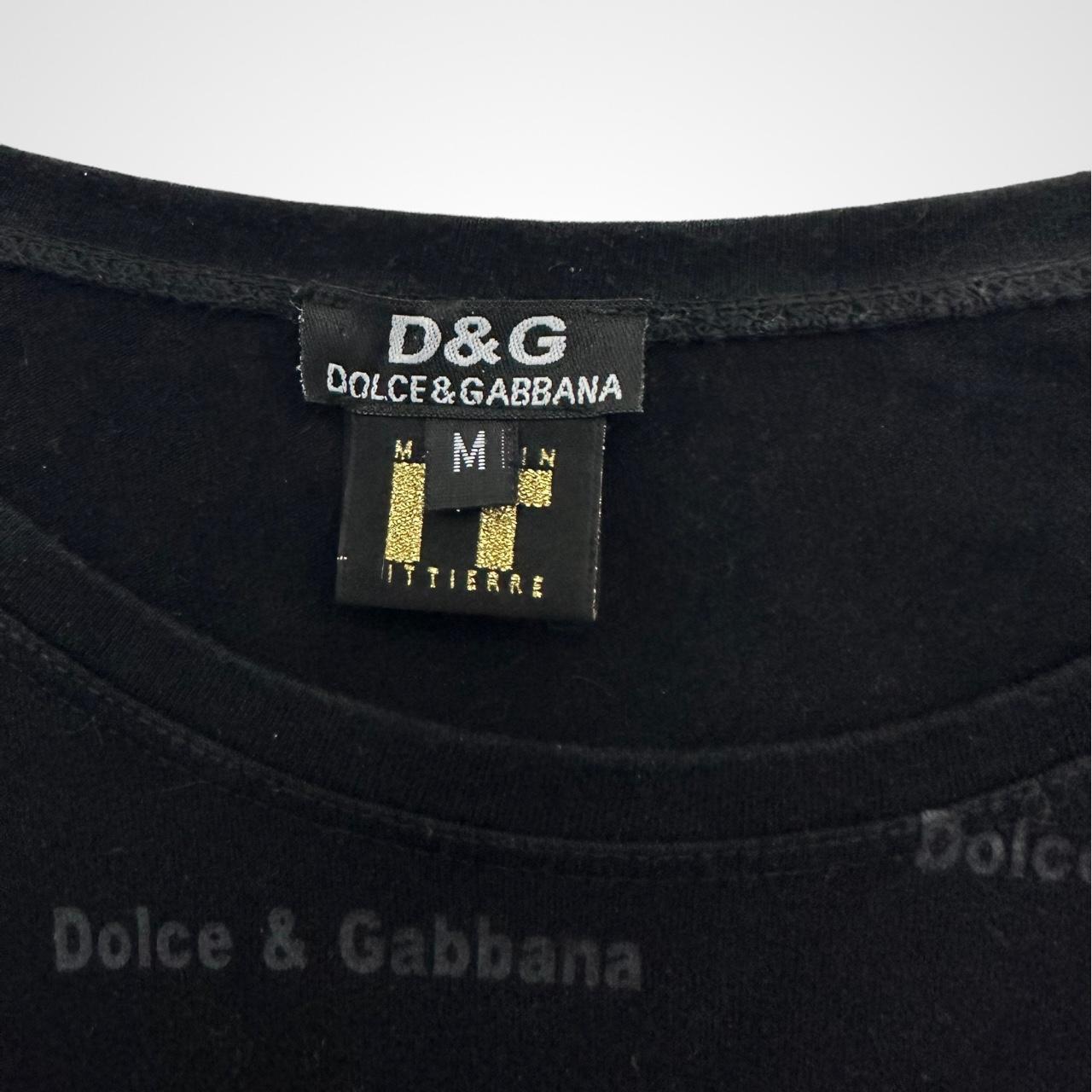 Vintage Y2k Dolce & Gabbana D&G black graphic sequin t-shirt